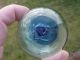 Wonderful Japanese Glass Float Blue Marked Seal Button Fishing Nets & Floats photo 1