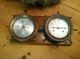Vintage Schatz Brass Nautical Ship ' S Bell Clock & Barometer Wood Mounted Clocks photo 2
