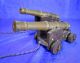 Pair Antique Model Brass Cannon On Wooden Navy Carriage Mark Us 1810 War Of 1812 Other photo 1
