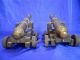 Pair Antique Model Brass Cannon On Wooden Navy Carriage Mark Us 1810 War Of 1812 Other photo 4