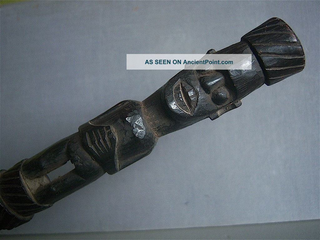 Iban Dayak Wooden Ceremonial Shaman ' S Stick,  Borneo Island,  Sarawak,  Malaysia Pacific Islands & Oceania photo