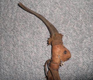 Rare Old Tribal Weapon Ceremonial Weapon & Goat Horn African Tribal Art N/r. photo