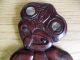 Large Vintage Carved Wooden Maori New Zealand Tiki With Mother Of Pearl Eyes Vgc Pacific Islands & Oceania photo 3