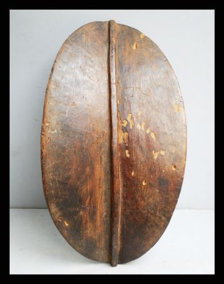 A Leaf Shaped Wooden Shield From Karamajong Tribe Of Kenya photo