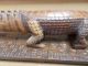Antique Papua New Guinea Carved Wood Alligator Figure On A Base Pacific Islands & Oceania photo 5