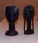Two (2) African Blackwood Carved Heads From Tanzania (pre - 1965) Sculptures & Statues photo 3