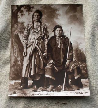 L.  A.  Huffman Sepia Photo - Little Crow And Brother From Plate Montana photo