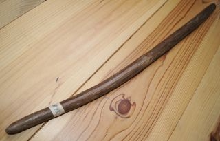 V Good Antique Aboriginal Stone Carved Wooden Digging Stick / Throwing Club photo