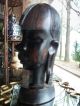 Antique Vintage African Tribal Hand Carved Wooden Pair; Women Elongated Earlobes Sculptures & Statues photo 4