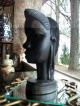Antique Vintage African Tribal Hand Carved Wooden Pair; Women Elongated Earlobes Sculptures & Statues photo 8