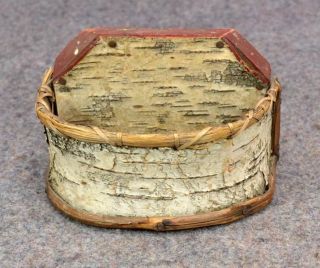 Antique Birch Bark Wall Box Pocket Na Northeast Sweet Grass Souvenir photo
