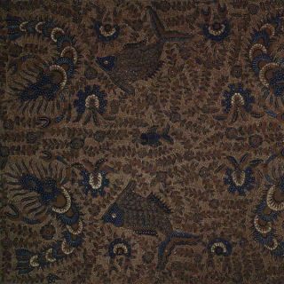 Vintage Indonesian Hand Drawn Batik Tulis Fabric Textile Clothes Wax Dye Bx49 photo