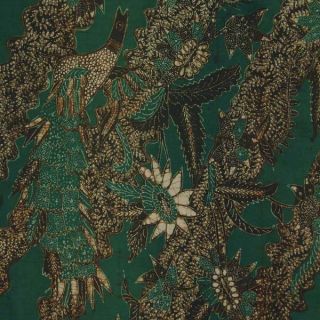 Indonesian Javanese Hand Drawn Batik Tulis Fabric Textile Clothes Wax Dye Bx29 photo