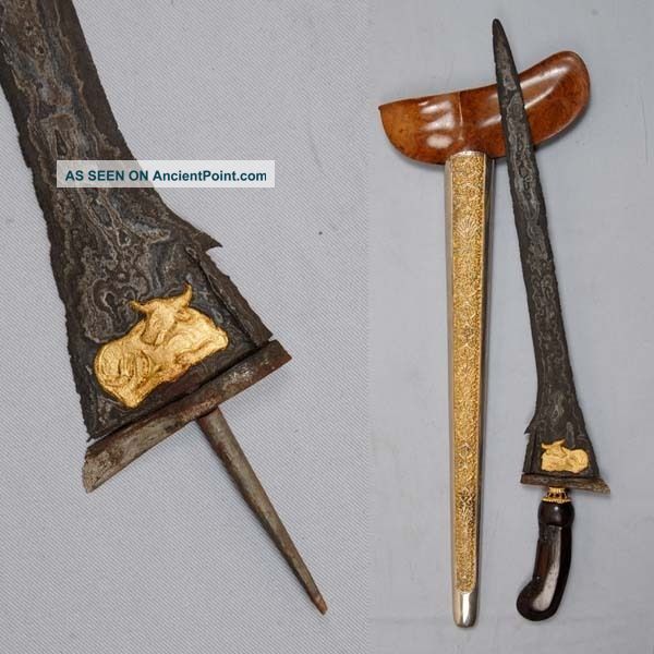 Upgraded Old Keris Lurus Kebo Teki Pajajaran 24 Carat Gold Jawa Silat Kris Rm19 Pacific Islands & Oceania photo