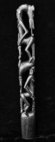 Fine Old Trobriand Islands Ebony & Mother Of Pearl Wood Carving Totem Pacific Islands & Oceania photo 2