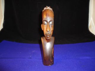 African Art /flea Market Find /carved Statue Sculpture 8 In Tall Carved Hardwood photo