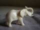 Antique Vtg Ox Bone Faux Ivory Carved Elephant Figurine Statue Sculptures & Statues photo 4