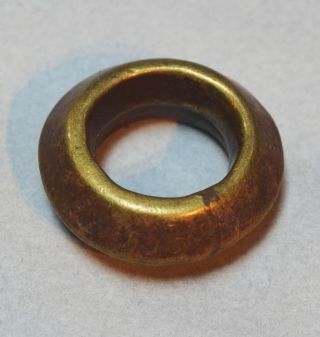 Antique Ethiopian Brass Wedding Ring Size 3 1/2 photo