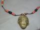 Jewelry Ashanti Passport Mask Necklace Wood Glass Beads Lost Wax Method Ethnix Other photo 4