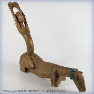 Dogon Wood Horseman Cavalier With Upraised Arms Mali photo