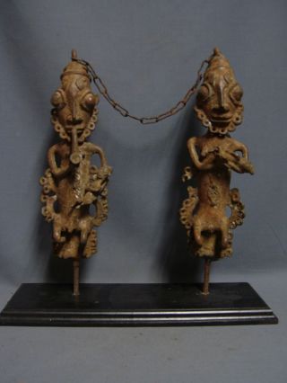 Extremely Rare Bronze Edan Figures,  Ogboni Society.  Nigeria / Benin / Togo photo