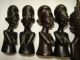 Vintage African Figural Bust Type Chess Set Hand Carved Wood Ebony 32 Mozambique Sculptures & Statues photo 9