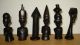 Vintage African Figural Bust Type Chess Set Hand Carved Wood Ebony 32 Mozambique Sculptures & Statues photo 3