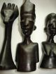 Vintage African Figural Bust Type Chess Set Hand Carved Wood Ebony 32 Mozambique Sculptures & Statues photo 5