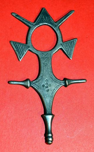 Rare Antique Tuareg Silver Cross Pendant Collected Niger,  Africa photo