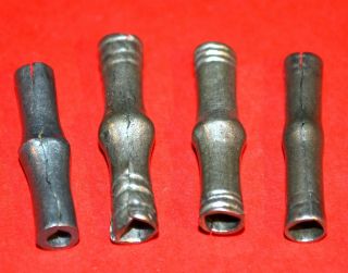 4 Antique Tuareg Metal Beads Collected From Niger Africa photo