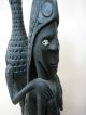 Papua New Guinea Carved Roof Finial / Gable Top With Cowrie Shell Inlayed Eyes Pacific Islands & Oceania photo 5