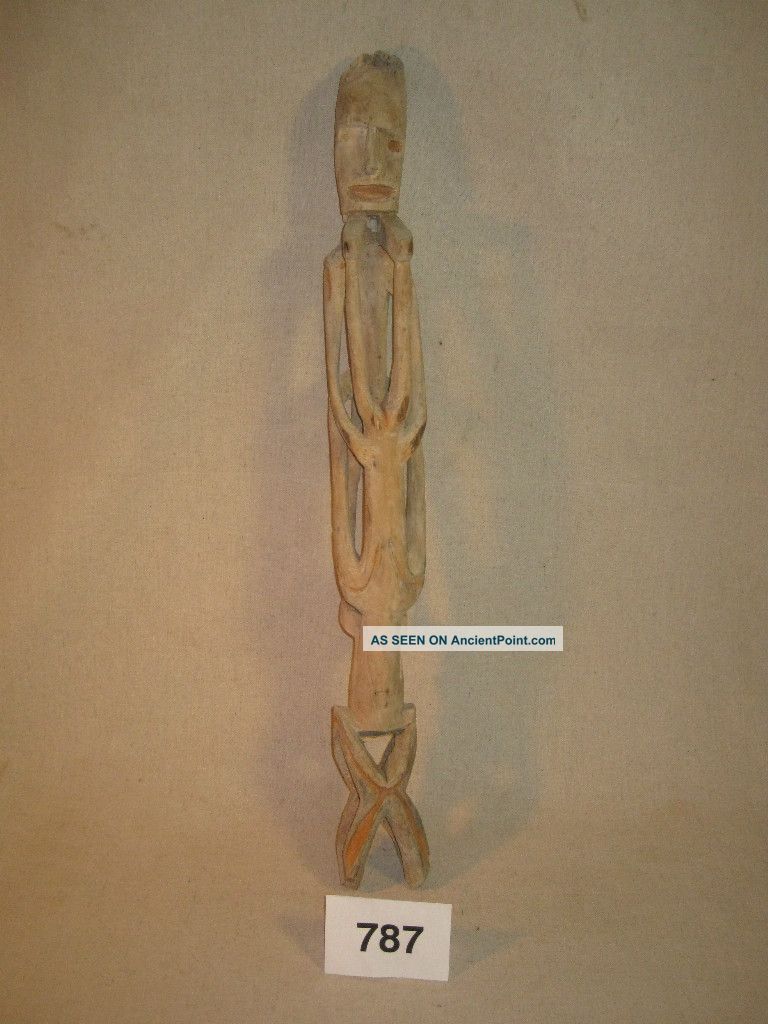 Handcarved Artifact Of Male And Female Ancestors Baron Sepy Dobronyi Estate L787 Pacific Islands & Oceania photo