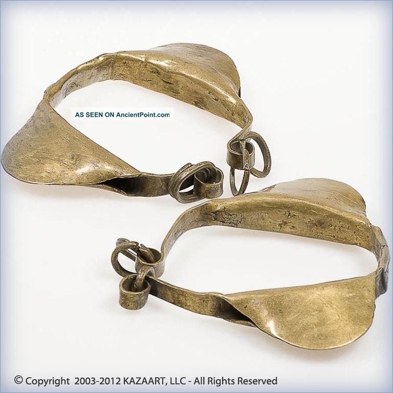 Old And Pair Tuareg Brass Ceremonial Ritual Dance Rattles Mali Other photo