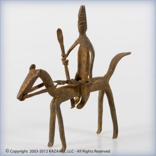 Fine Bambara Bamana Hand Forged Iron Fer Forgé Horseman Cavalier Figure Mali photo