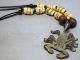 Jewelry Lost Wax Ashanti Bronze Scorpion Glass Beads Black Cord Necklace Ethnix Other photo 1