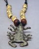 Jewelry Lost Wax Ashanti Bronze Scorpion Glass Beads Black Cord Necklace Ethnix Other photo 2