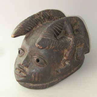 African Tribal Art Antique Yoruba Gelede Mask Headdress photo