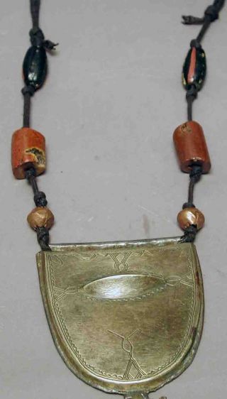 Jewelry Beaded Necklace Saharan Tuareg Metal Prayer Box Necklace Amulet Ethnix photo