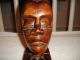 Wood Carving Of African Woman Head With Hair Up - Engraved By Artist Manol - A Must Sculptures & Statues photo 1