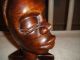 Wood Carving Of African Woman Head With Hair Up - Engraved By Artist Manol - A Must Sculptures & Statues photo 5