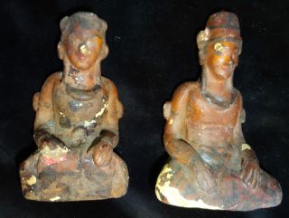 Figures Rare Pair Sultan And Wife Couple Java Royal Indonesia Keris photo