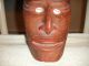 Vintage Handarbeit German Tribal Wall Mask Plaque - Ceramic Pottery - Resembles Tin Masks photo 2