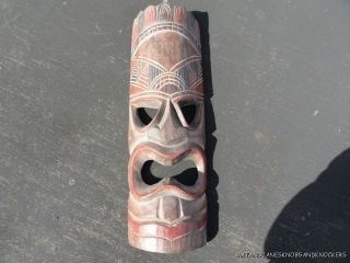 A Large Carved Wooden African Wall Mask Face Head Tribal Mask photo