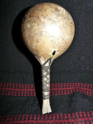 Kuna Panama Indian Nasis Bone Handle Rattle photo