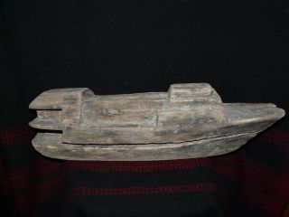 Kuna Panama Indian Driftwood Carved Toy Boat photo