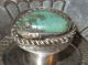 Vintage Navajo Native Indian Stamped Sterling Silver Tray Bowl Turquoise Native American photo 9