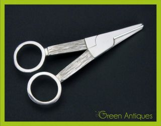 Vintage 20thc Solid Silver Pair Of Gerald Benney Grape Shears,  London C.  1971 photo