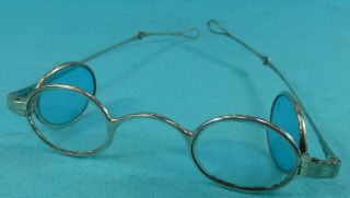 Rare Pair Georgian Sterling Silver Invalid Spectacles Eye Glasses Joseph Taylor photo
