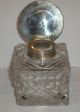 Large Silver Top Glass Inkwell Goldsmiths & Silversmiths 1899 Crested Coronet Other photo 3