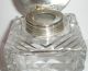 Large Silver Top Glass Inkwell Goldsmiths & Silversmiths 1899 Crested Coronet Other photo 4